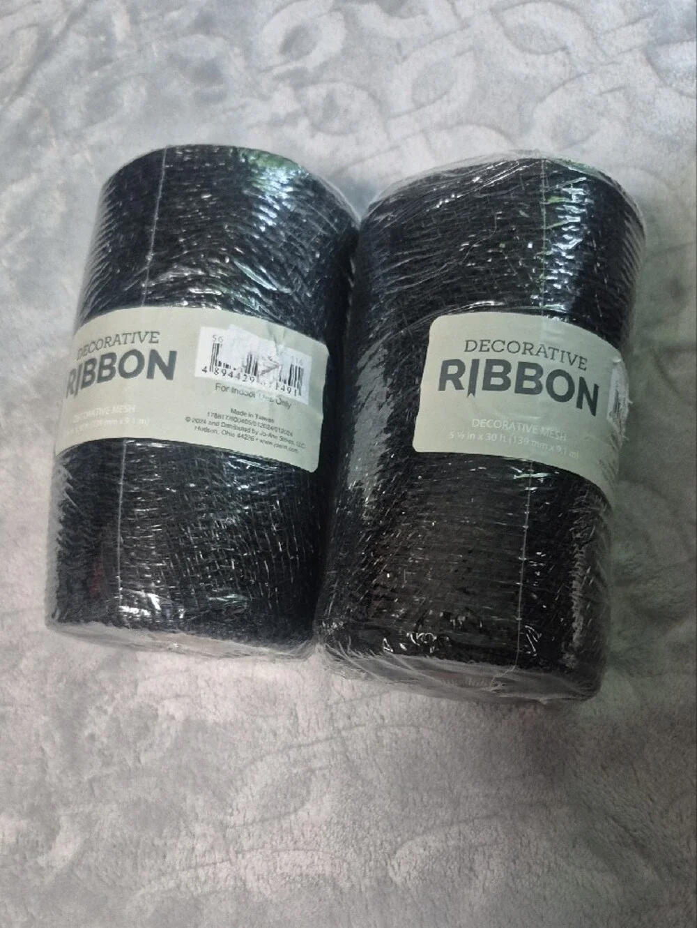 Navy and Gold Wire Edge Ribbon Set Of 24 Roll Variety